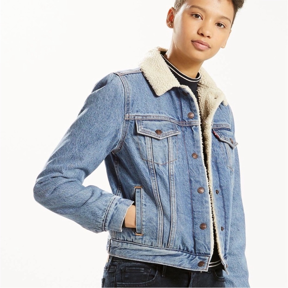 Levis Denim Sherpa Trucker Jacket